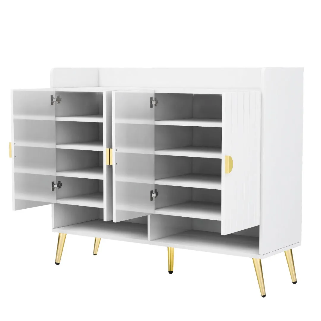 11-Tier Shoe Cabinet with Adjustable Shelves - Modern & Durable PVC Surface