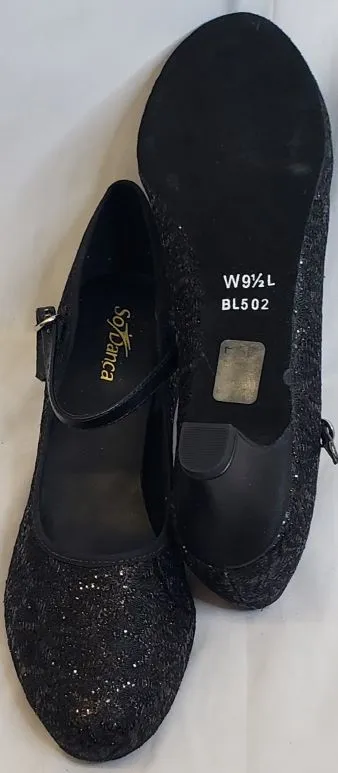 1.75" Kato -- Women's Closed Toe Ballroom Shoe -- Black Sparkle