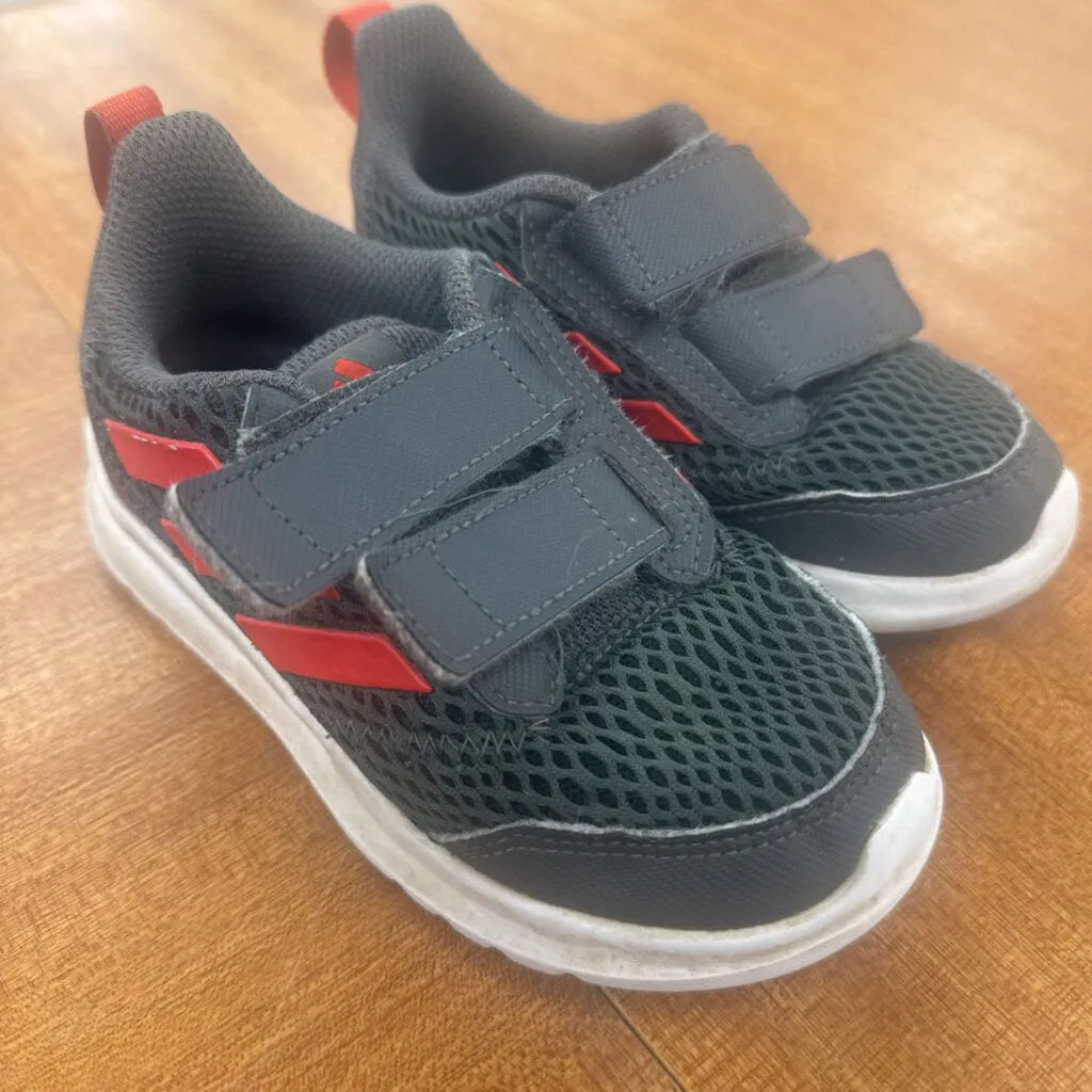 Adidas- velcro runners toddler- MSRP $65: Grey Red -children-8T