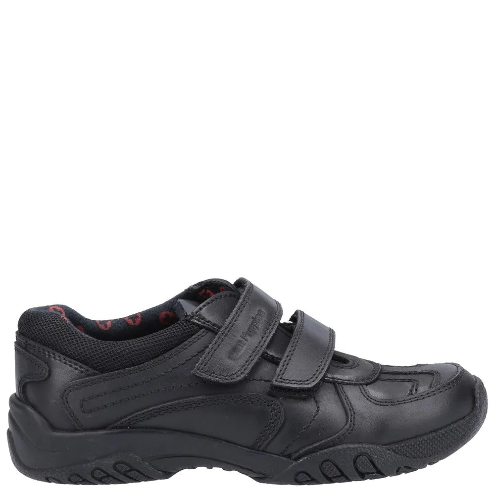 Black Jezza Touch Fastening Junior School Shoes