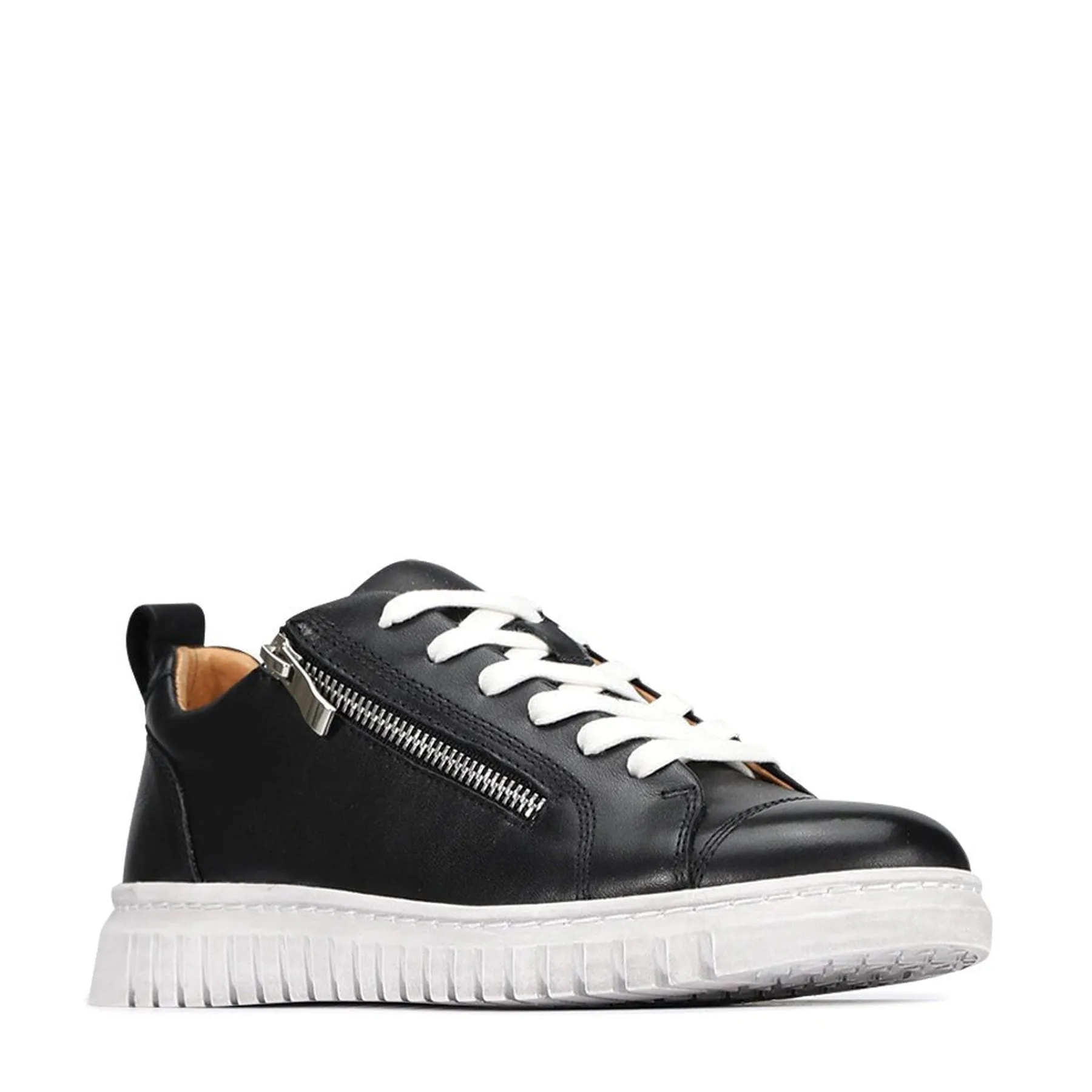 CLARENCE LOW-TOP ZIPPER SNEAKER LEATHER