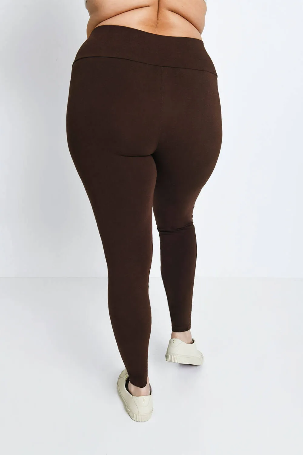 Curve Everyday High Waisted Leggings - Chocolate Brown