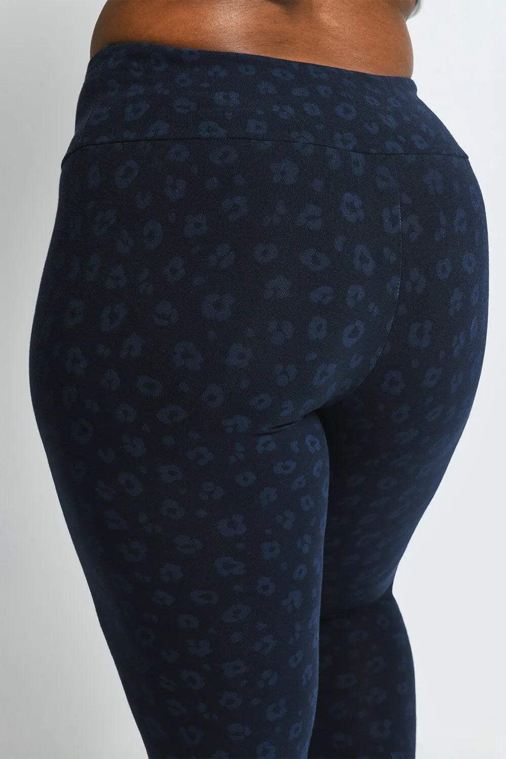 Curve Everyday High Waisted Leggings - Navy Animal Print