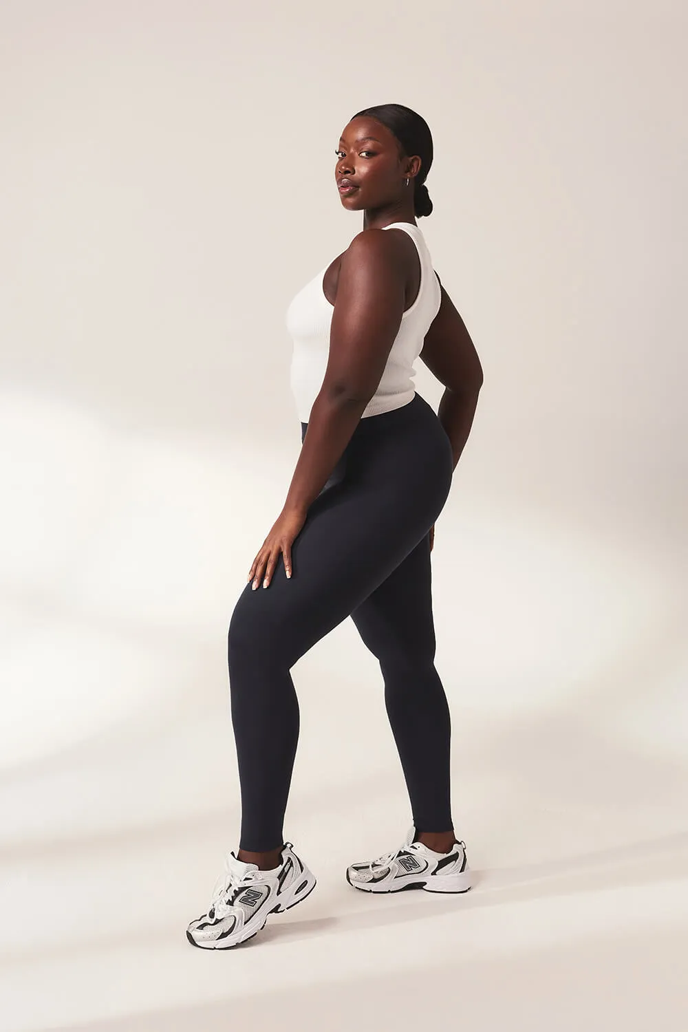 Curve Lightweight Everyday High Waisted Leggings - Vintage Navy