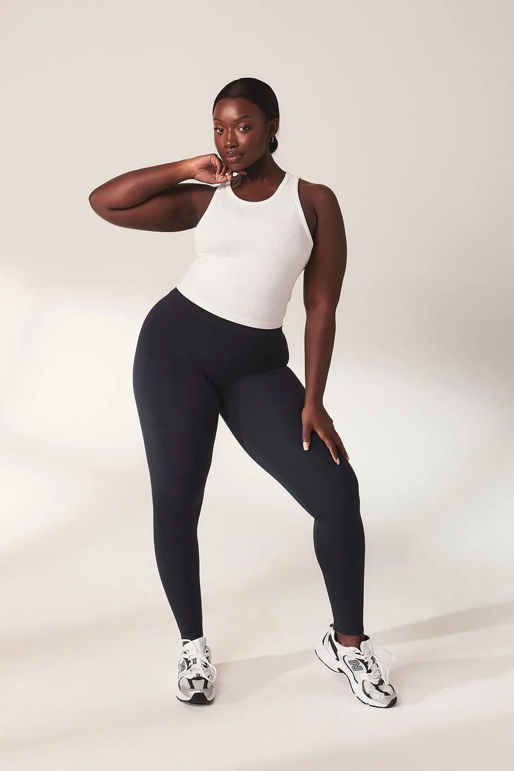 Curve Lightweight Everyday High Waisted Leggings - Vintage Navy