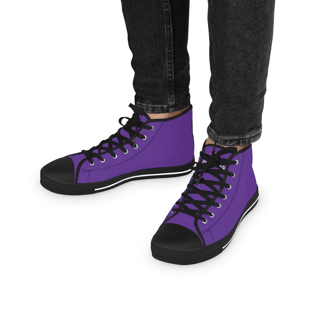 Dark Purple Men's High Tops, Modern Minimalist Best Men's High Top Sneakers  (US Size: 5-14)