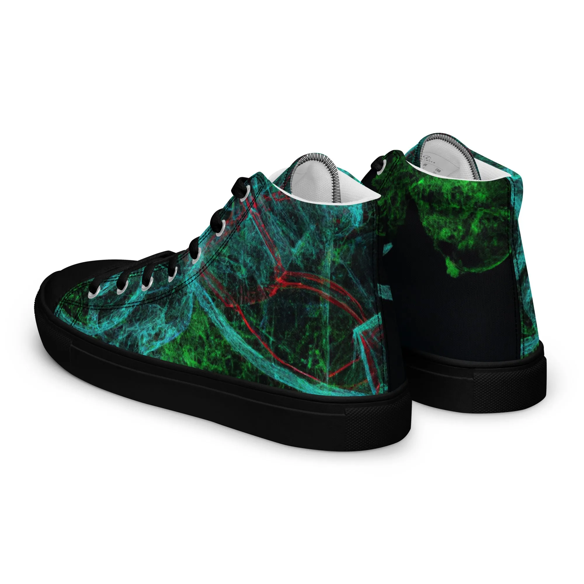 Elevate Your Style: Unique Dark Green Abstract High Tops | Limited Edition