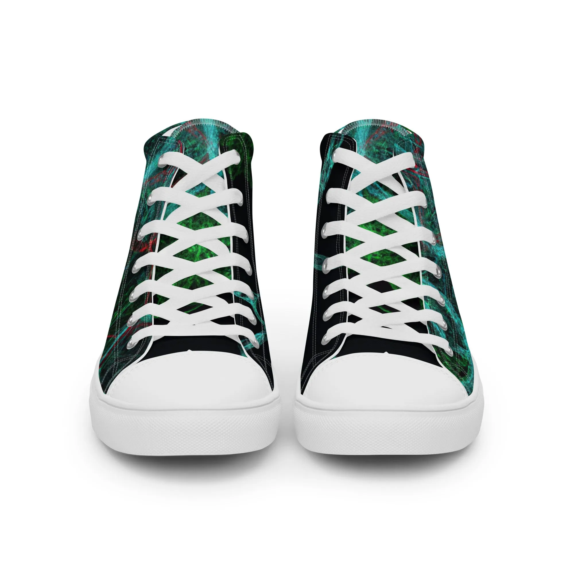 Elevate Your Style: Unique Dark Green Abstract High Tops | Limited Edition