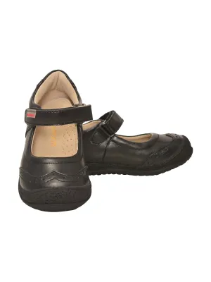 Girls Black Brogue Detail Flexible Sole Mary Jane Shoes 11-13 Kids