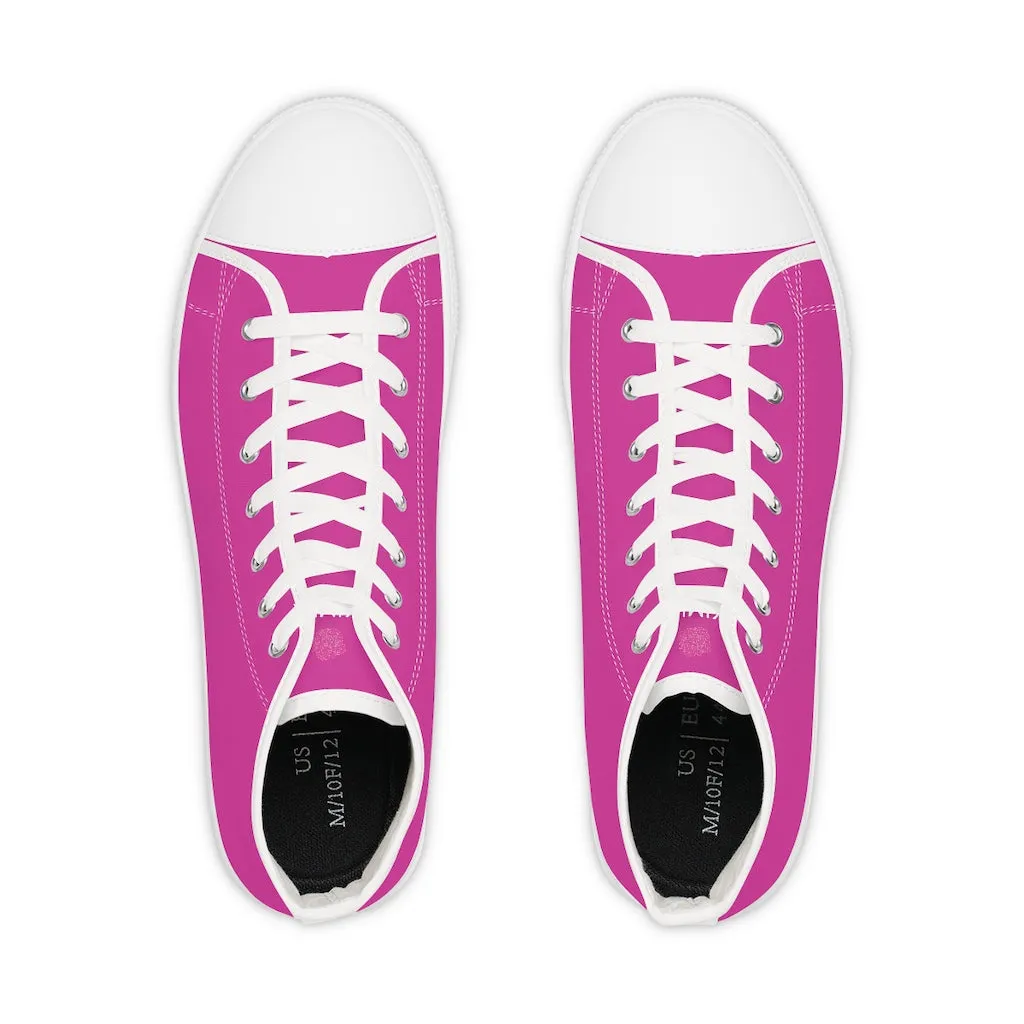 Hot Pink Men's High Tops, Modern Minimalist Best Men's High Top Sneakers (US Size: 5-14)