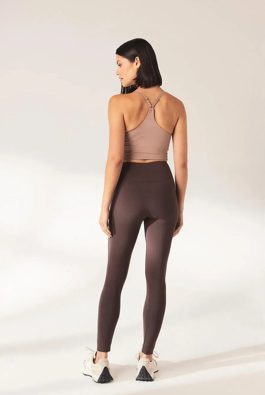 Lightweight Everyday High Waisted Leggings - Espresso Brown