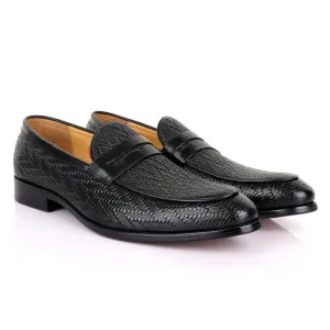 LoriBlu Pattern Black Formal Leather Shoe