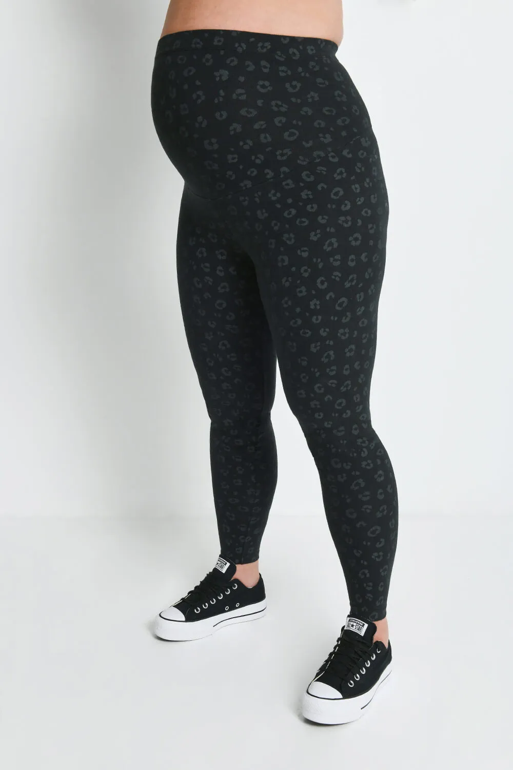 Maternity Everyday Leggings - Black Animal Print