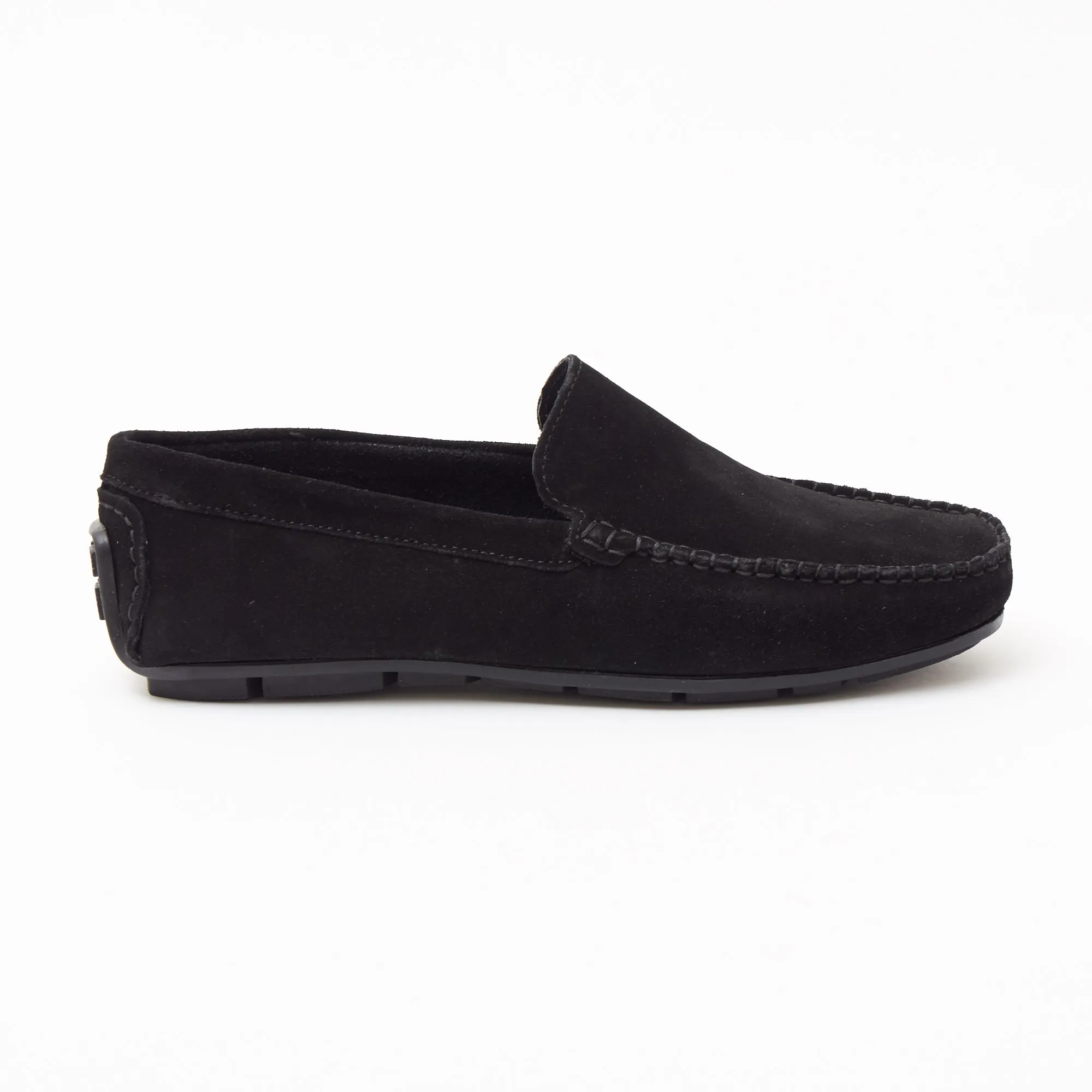 Mens Suede Casual Slip On Shoes - 4611-P_Black