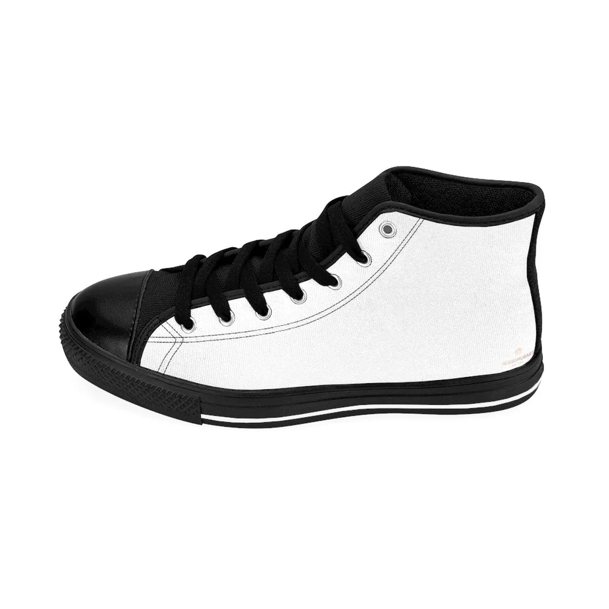 Men's White High Top Sneakers, Solid Color Premium Quality Sneakers Running Shoes (US Size: 6-14)