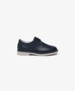 NERO GIARDINI BOYS LEATHER TIE-UP SHOES BLUE