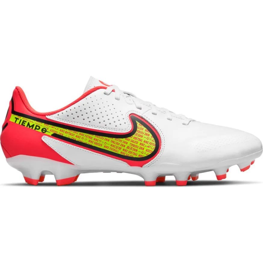 Nike Tiempo Legend 9 Academy MG-WHITE/VOLT-BRIGHT CRIMSON