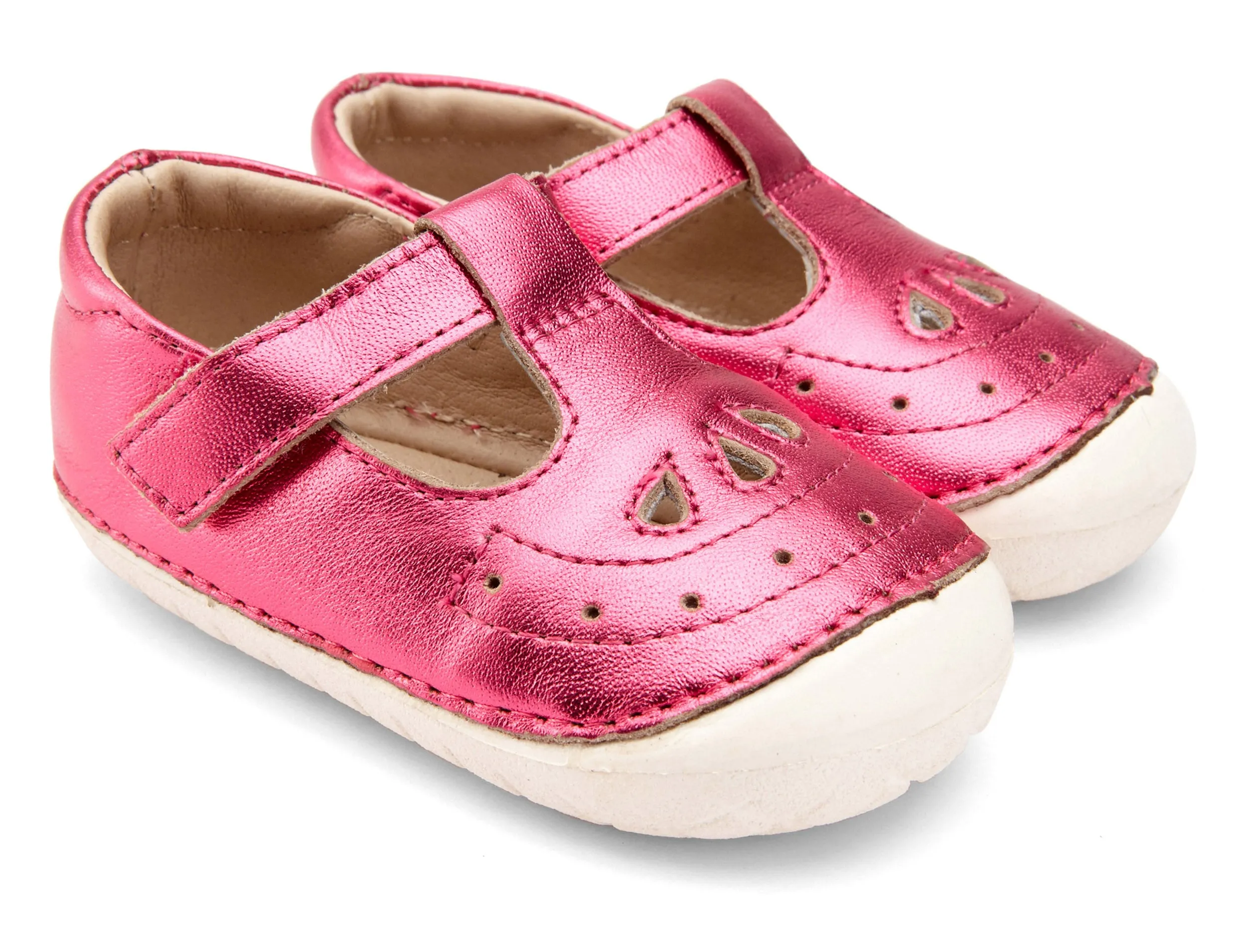 Old Soles Girl's Royal Pave T-strap Sneakers - Fuchsia Foil