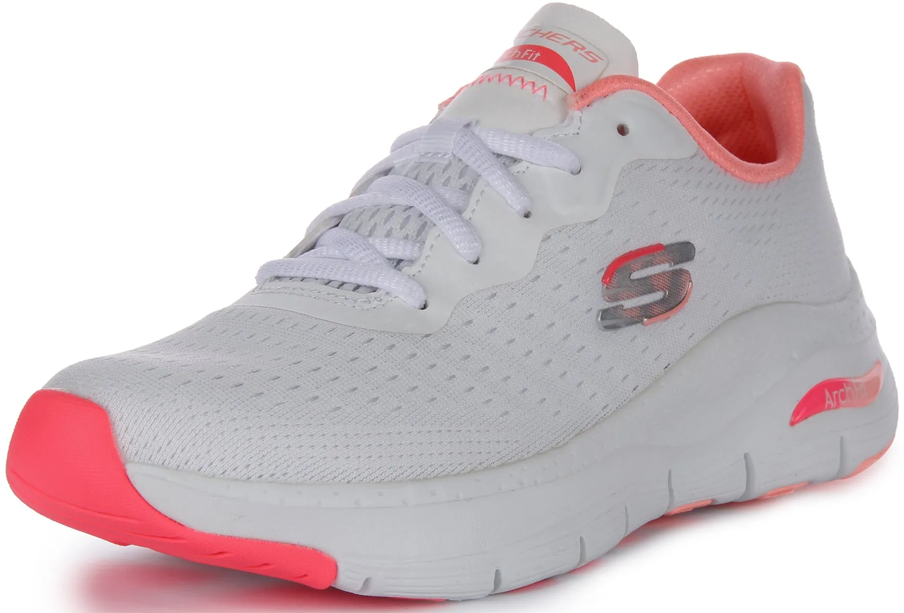 Skechers Arch Fit fit In White Pink For Women