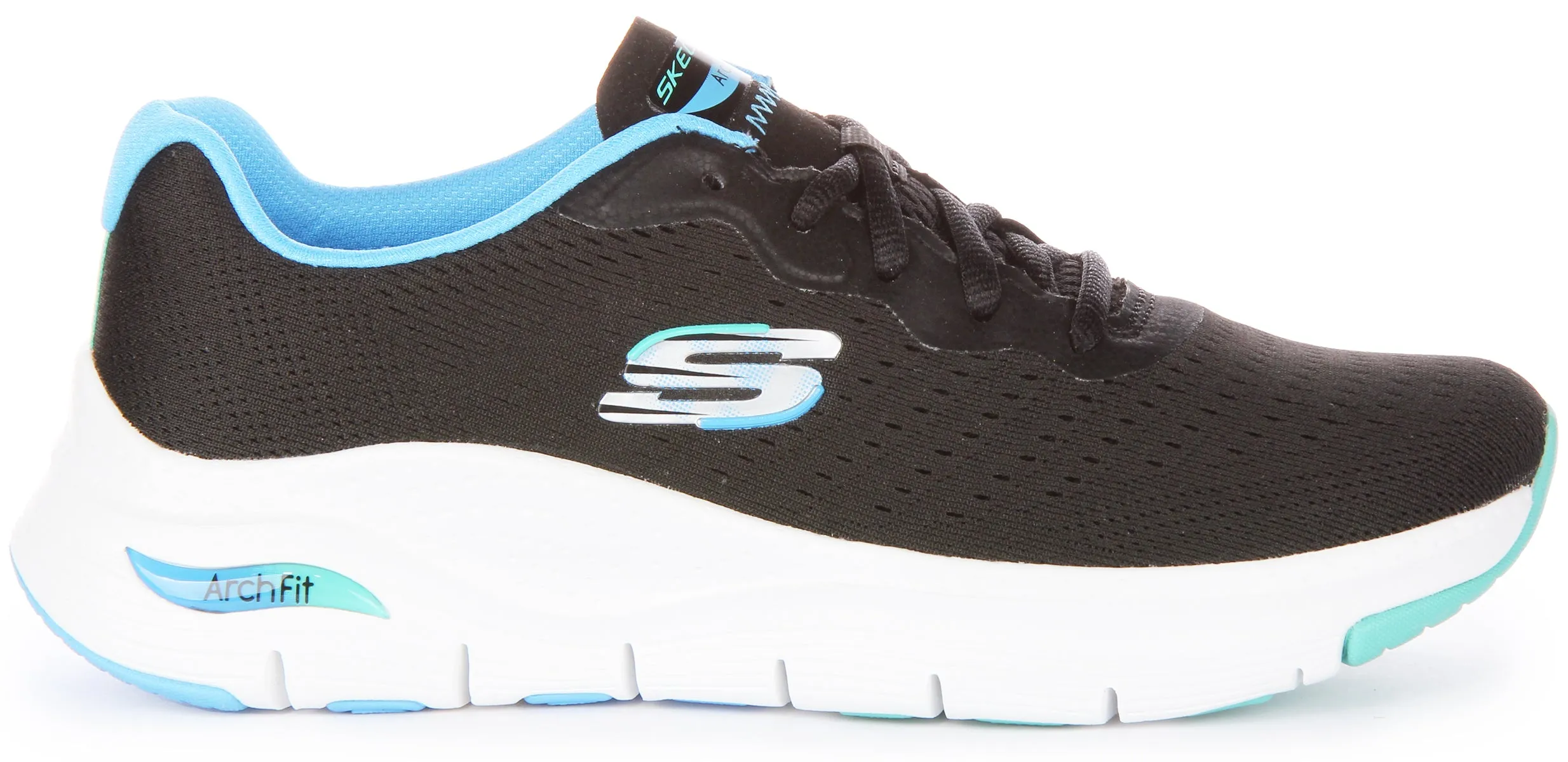 Skechers Arch Fit Infinity In Black Blue For Women