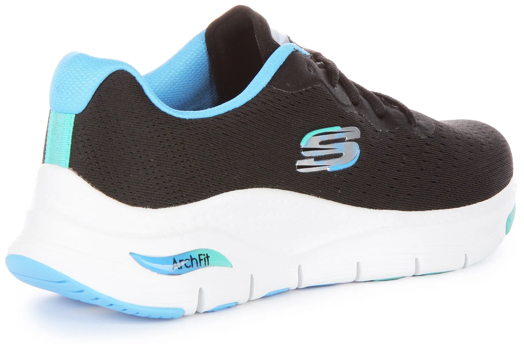 Skechers Arch Fit Infinity In Black Blue For Women