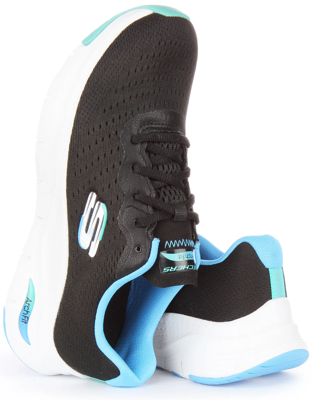 Skechers Arch Fit Infinity In Black Blue For Women