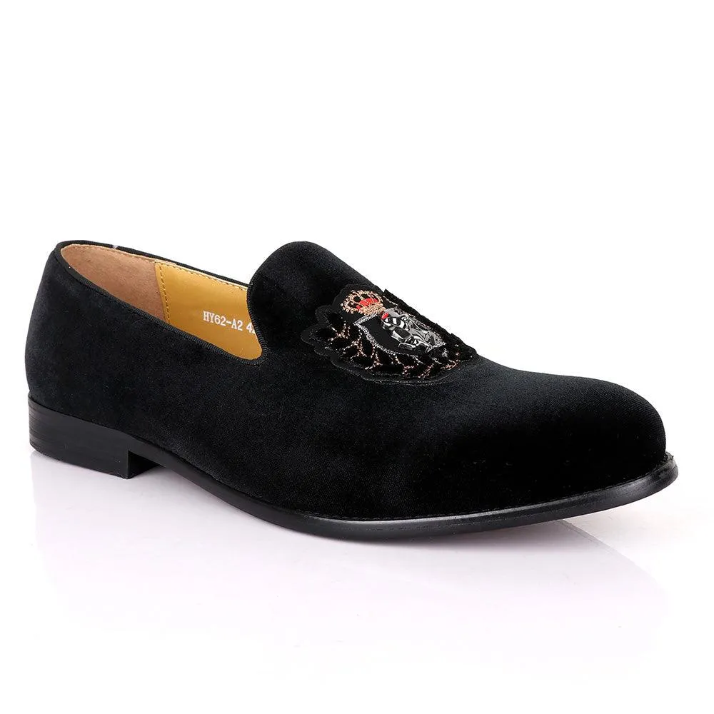 Terry Taylors Suede With logo head Black Shoe