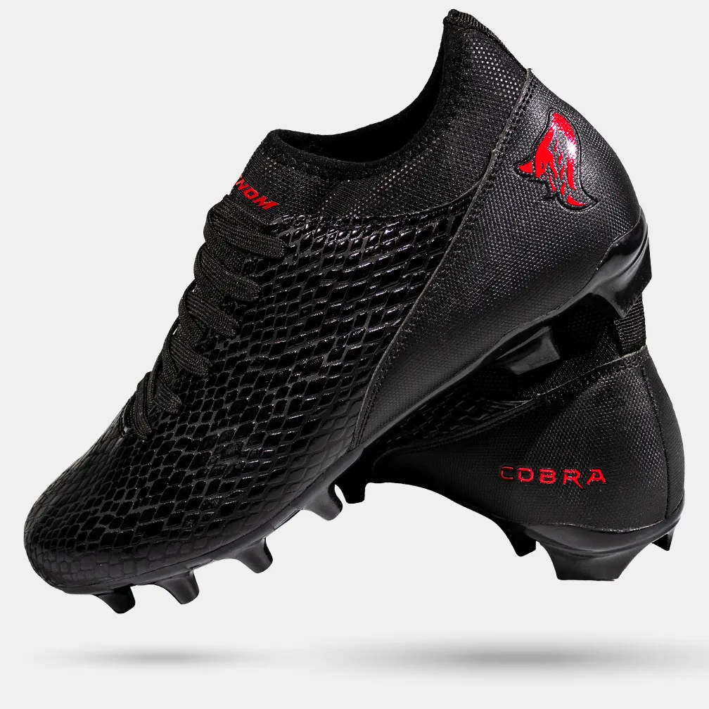 Velocity 3.0: Youth Football Cleats - Black Cobra Skin