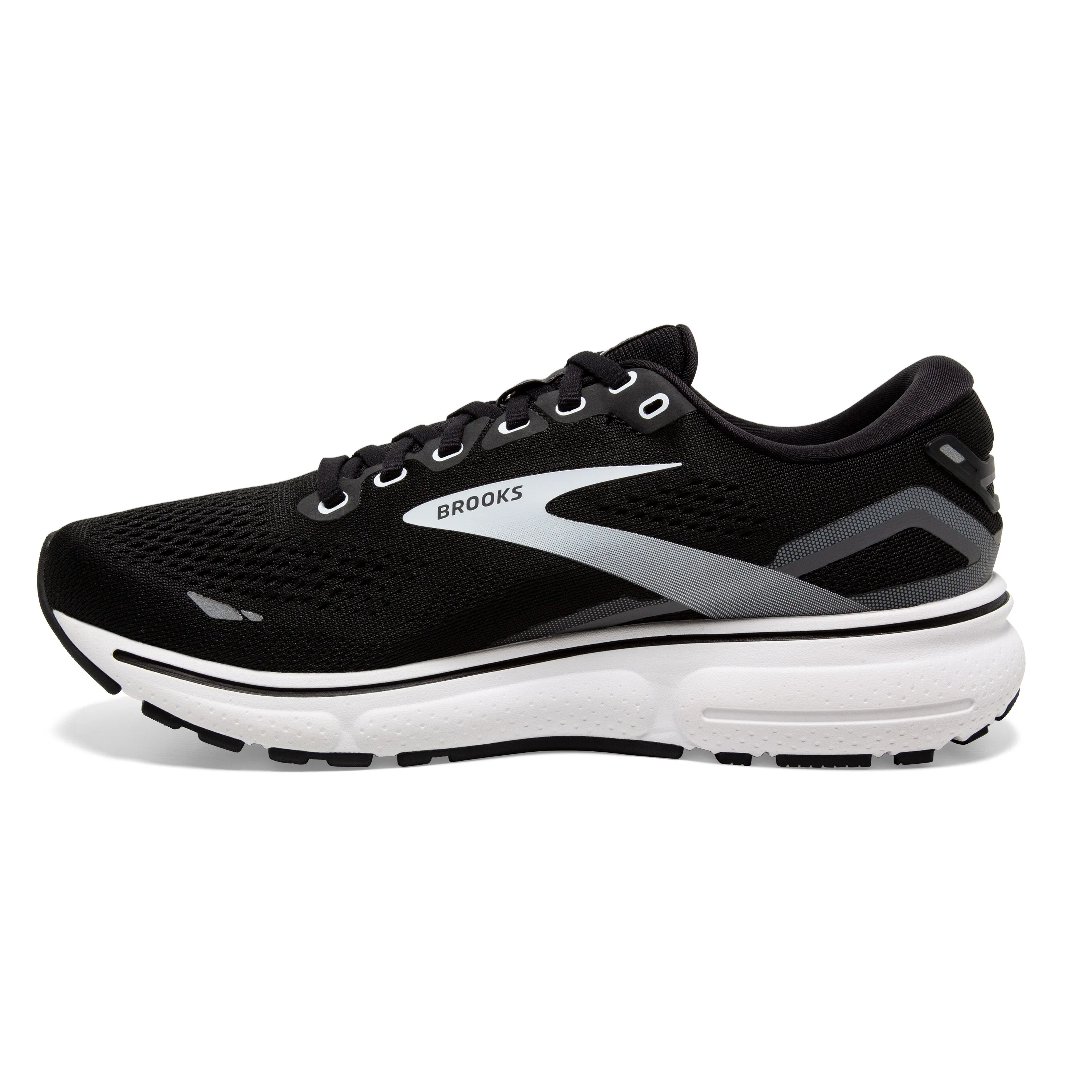 Women's Brooks Ghost 15 1203801B012 Color: Black/Blackened Pearl/White