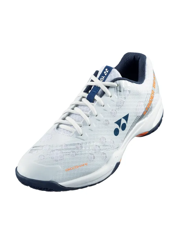 Yonex Power Cushion Strider Beat Badminton Shoes (White/Orange)